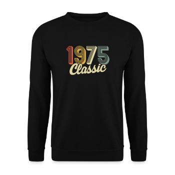 classic 1975 made in 1975 - Unisex Pullover - Schwarz - Vorne - Alina (178cm) & Michal (187cm)