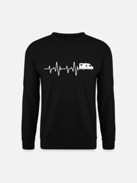 Camping-Wohnmobil Herzschlag Geschenk Camping - Unisex Pullover - Schwarz