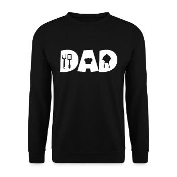 grill dad for Grill Papa Barbecue - Unisex Pullover - Schwarz - Vorne - Alina (178cm) & Michal (187cm)
