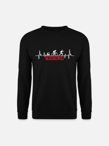 Triathlete Herzschlag Triathlon Heartbeat - Unisex Pullover - Schwarz