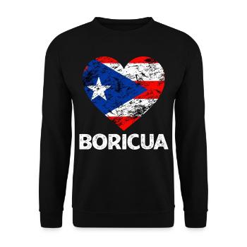 Boricua Ein Liebhaber der Puertoricaner aus Puerto - Unisex Pullover - Schwarz - Vorne - Alina (178cm) & Michal (187cm)