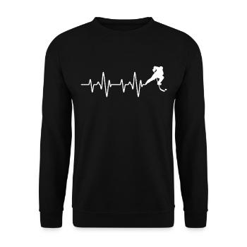 hockey battement de coeur t-shirt hockey heartbeat - Sweat-shirt Unisexe - noir - Devant - Alina (178cm) & Michal (187cm)