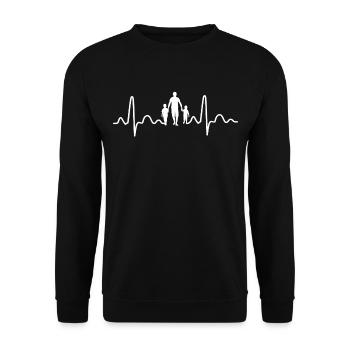 Vater mit zwei Söhnen Papa und Sohn Geschenk Papa - Unisex Pullover - Schwarz - Vorne - Alina (178cm) & Michal (187cm)