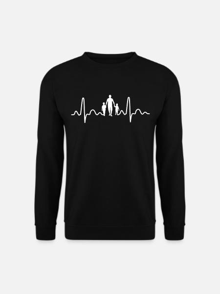 Vater mit zwei Söhnen Papa und Sohn Geschenk Papa - Unisex Pullover - Schwarz