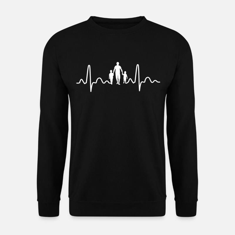 Vater mit zwei Söhnen Papa und Sohn Geschenk Papa - Unisex Pullover - Schwarz