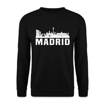 Madrid Skyline - Sweat-shirt Unisexe - noir - Devant - Alina (178cm) & Michal (187cm)