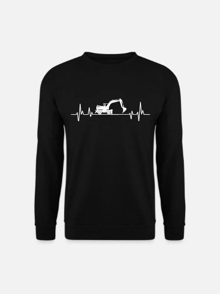 Bagger Baustelle Herzschlagbagger - Unisex Pullover - Schwarz