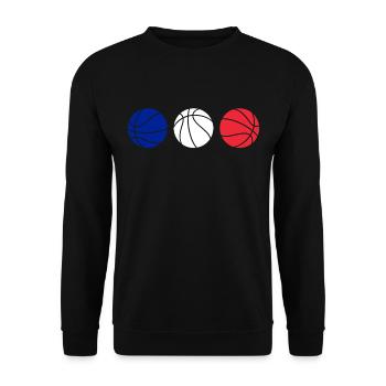 France basketball t-shirt basketball fan - Unisex Sweatshirt - black - Front - Alina (178cm) & Michal (187cm)