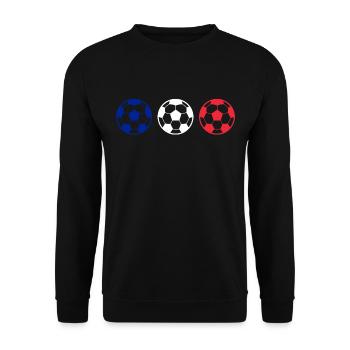 Fußballflagge von Frankreich Fußballfan - Unisex Pullover - Schwarz - Vorne - Alina (178cm) & Michal (187cm)