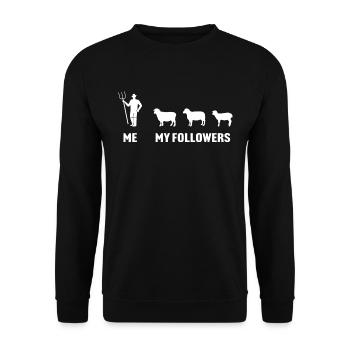 Me and my followers sheep - Sweat-shirt Unisexe - noir - Devant - Alina (178cm) & Michal (187cm)