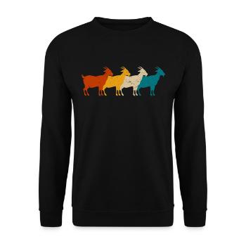 retro chèvres t-shirt chèvre - Sweat-shirt Unisexe - noir - Devant - Alina (178cm) & Michal (187cm)