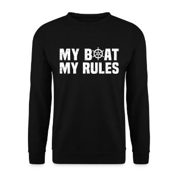 My boat my rules t-shirt sailboat sailboat - Unisex Sweatshirt - black - Front - Alina (178cm) & Michal (187cm)