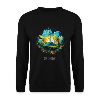 Sauvons notre planète - Protection de l’environnement Protection du climat - Sweat-shirt Unisexe - noir - Devant - Alina (178cm) & Michal (187cm)