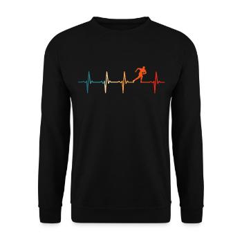 Rugby battement de coeur cadeau joueur de rugby - Sweat-shirt Unisexe - noir - Devant - Alina (178cm) & Michal (187cm)
