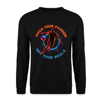 Neon football match, motivational quote - Unisex Sweatshirt - black - Front - Alina (178cm) & Michal (187cm)