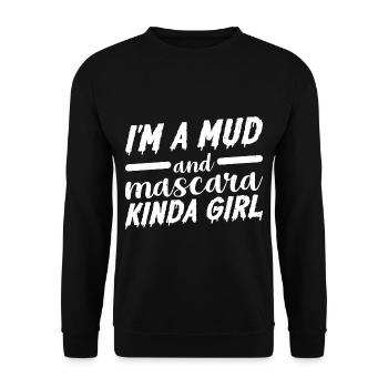 I'm A Mud And Mascara Kinda Girl 3 - Unisex Sweatshirt - black - Front - Alina (178cm) & Michal (187cm)