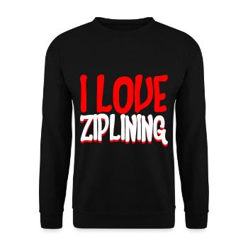 I Love Ziplining 2 - Unisex Pullover - Schwarz - Vorne - Alina (178cm) & Michal (187cm)