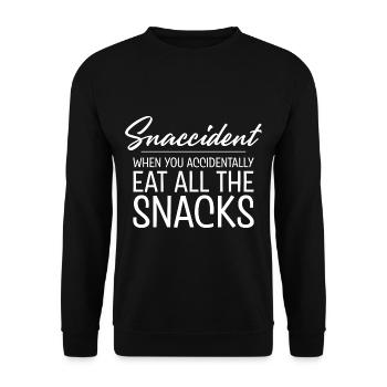Snaccident, quand vous mangez toutes les collations - Sweat-shirt Unisexe - noir - Devant - Alina (178cm) & Michal (187cm)