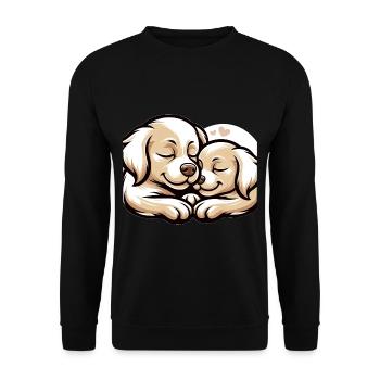 Two Dogs In Love - Unisex Pullover - Schwarz - Vorne - Alina (178cm) & Michal (187cm)