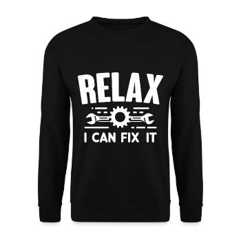 Relax I Can Fix It 29 - Unisex Sweatshirt - black - Front - Alina (178cm) & Michal (187cm)