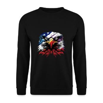 American Flag Freedom Eagle USA Pride - Unisex Pullover - Schwarz - Vorne - Alina (178cm) & Michal (187cm)