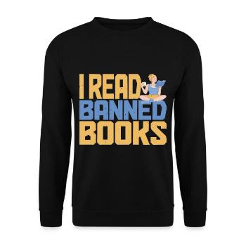 I Read Banned Books 58 - Unisex Sweatshirt - black - Front - Alina (178cm) & Michal (187cm)