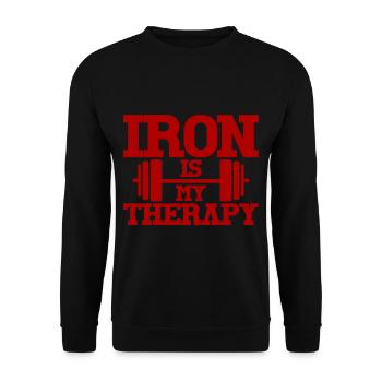 Iron Is My Therapy 5 - Unisex Sweatshirt - black - Front - Alina (178cm) & Michal (187cm)