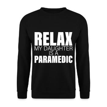 Détendez-vous ma fille est ambulancière - Sweat-shirt Unisexe - noir - Devant - Alina (178cm) & Michal (187cm)