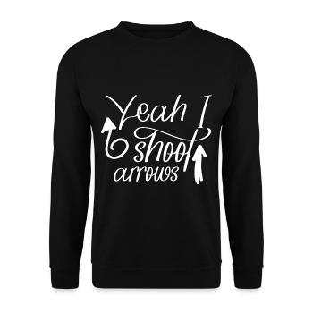yes i can shoot arrows 4 - Unisex Sweatshirt - black - Front - Alina (178cm) & Michal (187cm)