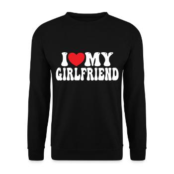 I Love My Girlfriend - Unisex Sweatshirt - black - Front - Alina (178cm) & Michal (187cm)