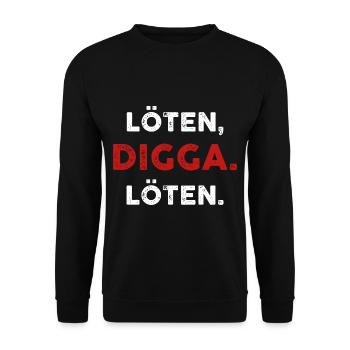 Löten Digga Löten Sauf Tshirt Alkohol Party Sauf - Unisex Pullover - Schwarz - Vorne - Alina (178cm) & Michal (187cm)