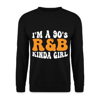 I'm A 90's R'b Kinda Girl 18 - Unisex Pullover - Schwarz - Vorne - Alina (178cm) & Michal (187cm)