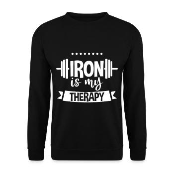 Iron Is My Therapy 8 - Unisex Sweatshirt - black - Front - Alina (178cm) & Michal (187cm)