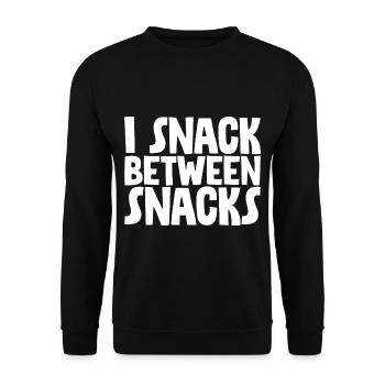 Je grignote entre les collations - Sweat-shirt Unisexe - noir - Devant - Alina (178cm) & Michal (187cm)
