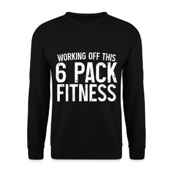 Working Off This 6 Pack Fitness 3 - Unisex Sweatshirt - black - Front - Alina (178cm) & Michal (187cm)