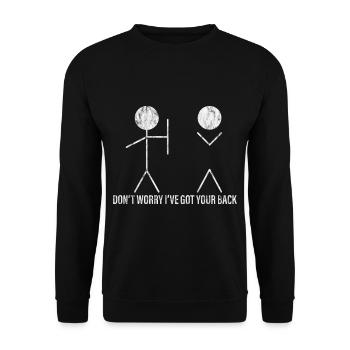 Don't Worry I've Got Your Back 3 - Unisex Sweatshirt - black - Front - Alina (178cm) & Michal (187cm)