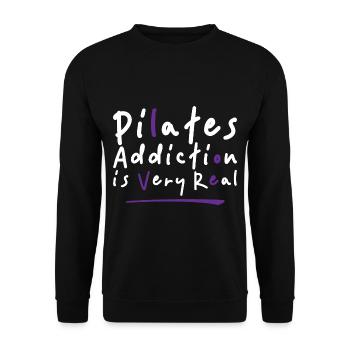 PiLates AddictiOn est très REal 4 - Sweat-shirt Unisexe - noir - Devant - Alina (178cm) & Michal (187cm)