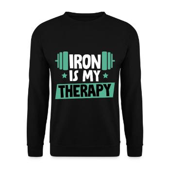 Iron Is My Therapy 6 - Unisex Sweatshirt - black - Front - Alina (178cm) & Michal (187cm)