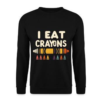 I Eat Crayons 5 - Unisex Sweatshirt - black - Front - Alina (178cm) & Michal (187cm)