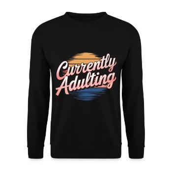 Currently Adulting 11 - Unisex Pullover - Schwarz - Vorne - Alina (178cm) & Michal (187cm)