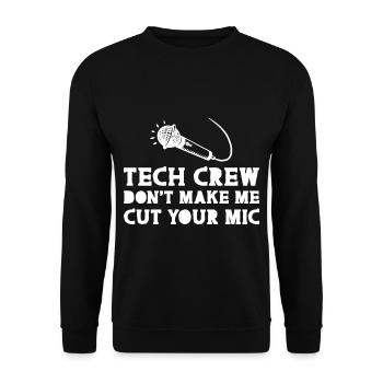 Tech Crew, Don’t Make Me Cut Your Mic - Sweat-shirt Unisexe - noir - Devant - Alina (178cm) & Michal (187cm)