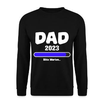 Dad 2023 Du wirst Papa 2023 Dad Shirt Papa2023 - Unisex Pullover - Schwarz - Vorne - Alina (178cm) & Michal (187cm)