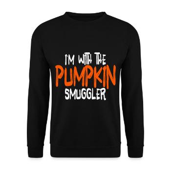 I'm With The Pumpkin Smuggler 4 - Unisex Pullover - Schwarz - Vorne - Alina (178cm) & Michal (187cm)