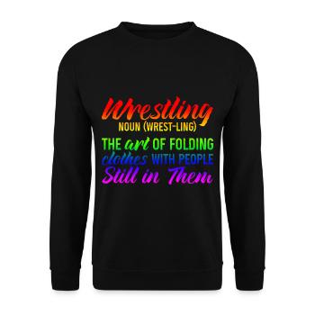 Wrestling, The Art Of Folding Clothes 3 - Unisex Sweatshirt - black - Front - Alina (178cm) & Michal (187cm)
