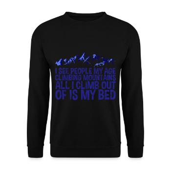 I See People My Age Climbing Mountains 3 - Unisex Sweatshirt - black - Front - Alina (178cm) & Michal (187cm)