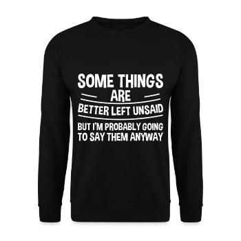 Il vaut mieux ne pas dire certaines choses 2 - Sweat-shirt Unisexe - noir - Devant - Alina (178cm) & Michal (187cm)