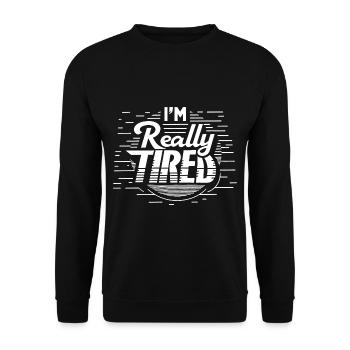 I'm Really Tired 8 - Unisex Pullover - Schwarz - Vorne - Alina (178cm) & Michal (187cm)