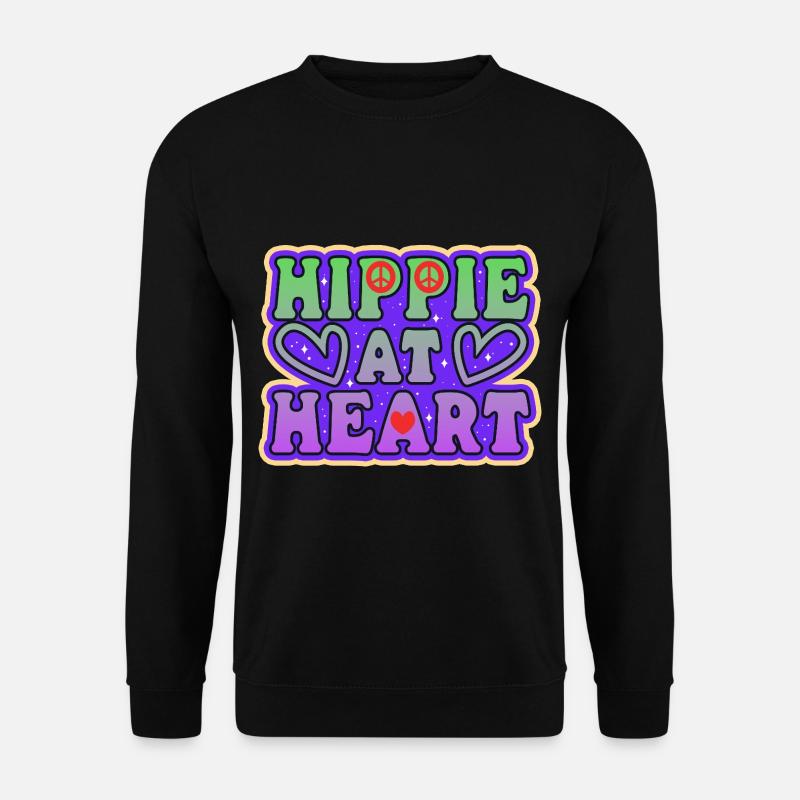 Hippie at Heart - Unisex Pullover - Schwarz