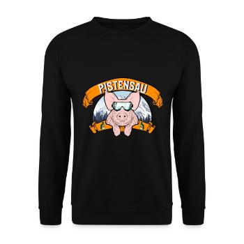 Eine richtige Pistensau - Apres Ski Party - Unisex Pullover - Schwarz - Vorne - Alina (178cm) & Michal (187cm)