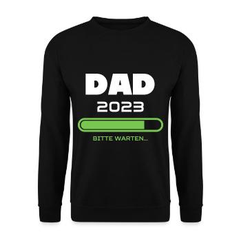 Dad 2023 Please Wait Gift Future Dad - Unisex Sweatshirt - black - Front - Alina (178cm) & Michal (187cm)